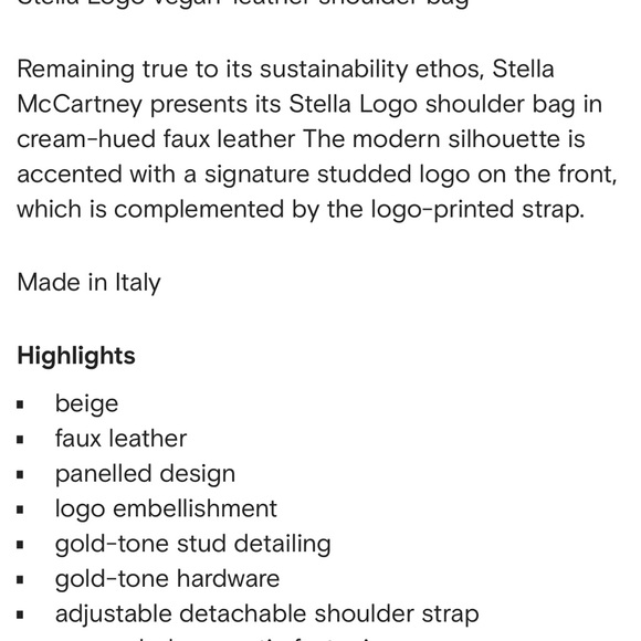 Stella McCartney Cream Shoulder Bag - Picture 8 of 10